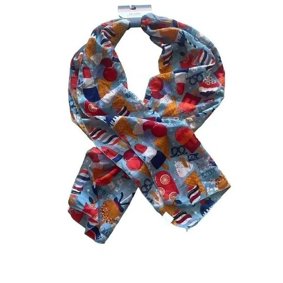 Red White Blue Scarf  Patriotic, Freedom, 4th of July, Ice Cream One Size  #1641 - Picture 1 of 6